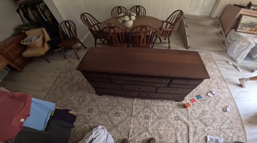 Furniture and dresser cleared during a residential junk removal job in Hemet, CA
